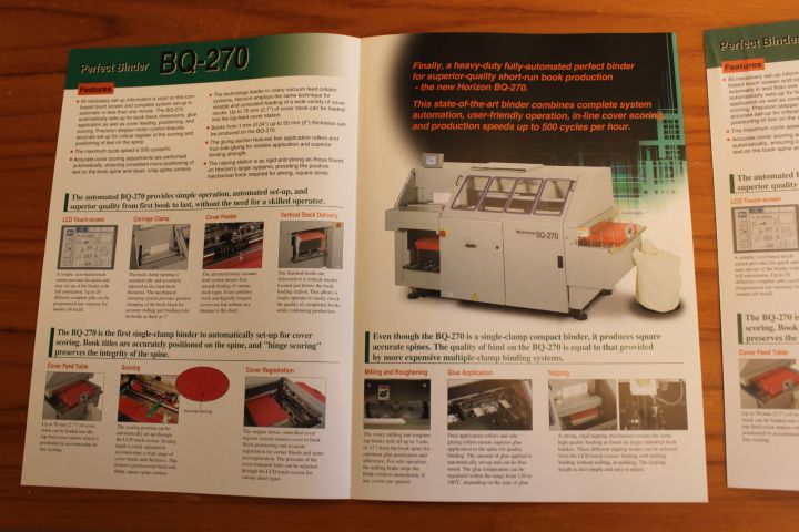 624447-17 Bookbinding machine Horizon Perfect Binder BQ-270