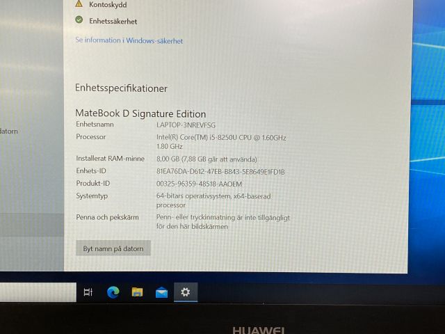 745677-12 Laptop - HUAWEI MateBook, Mod: VLT-W50 - 238 GB