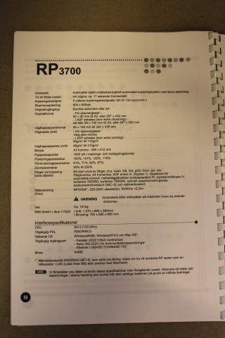 624450-6 Black and white printer Riso RP3700