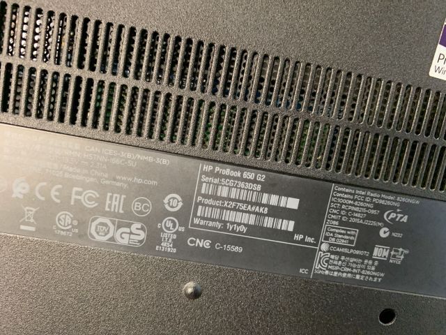 798577-6 Laptop HP Probook 650 G2 with docking station