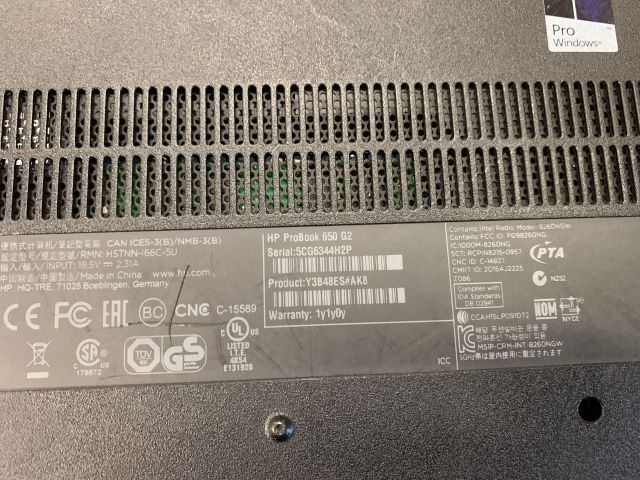 798576-4 Laptop HP ProBook 650 G2 with docking station