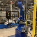 798616-16 Industrial robot and turntable Yaskawa -2018 with spot welding Obara