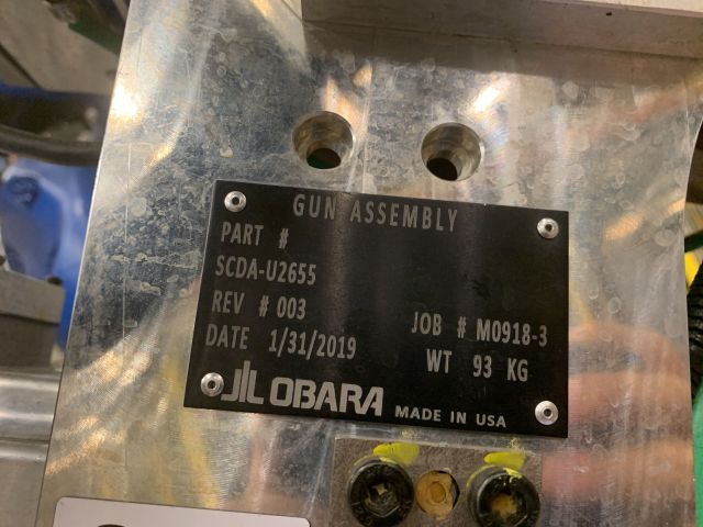 798616-25 Industrial robot and turntable Yaskawa -2018 with spot welding Obara