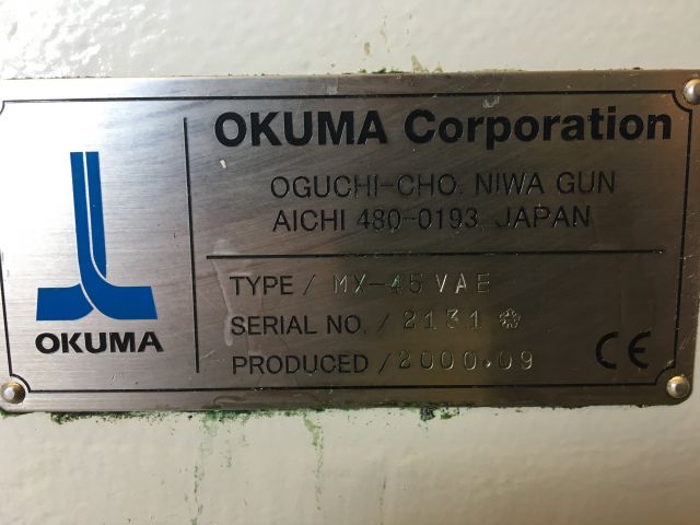 806626-26 VMC Okuma MX 45 VAE