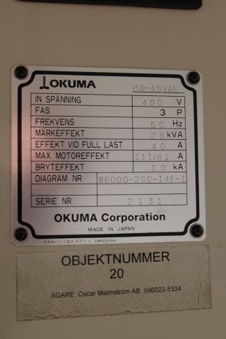 806626-27 VMC Okuma MX 45 VAE