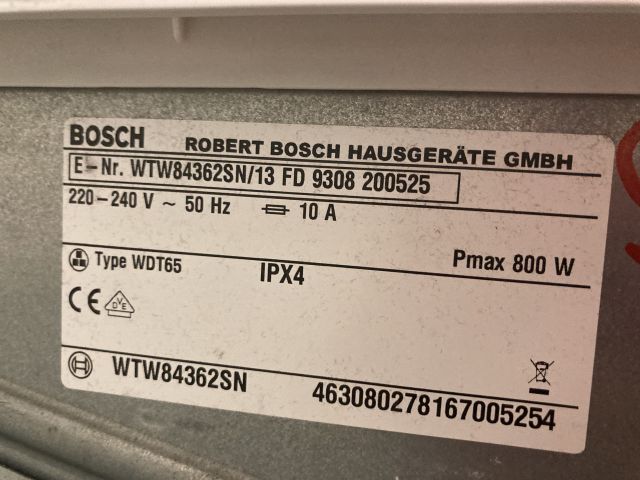 807034-5 Washing machine Electrolux and dryer Bosch