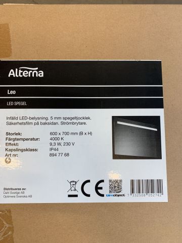 806687-2 Mirror Alterna Leo with LED WxH: 600x700 mm, 9.3W