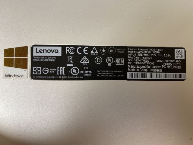 745388-9 Laptop, Lenovo ideapad 100S-14IBR / 80R9