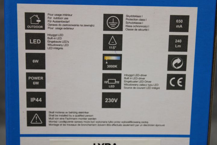 811763-5 Wall luminaire Outdoor Lyra Markslöjd Sweden, new in cardboard (free shipping)