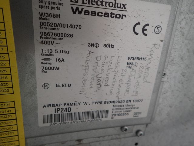 689517-7 Washing machine Electrolux W365H