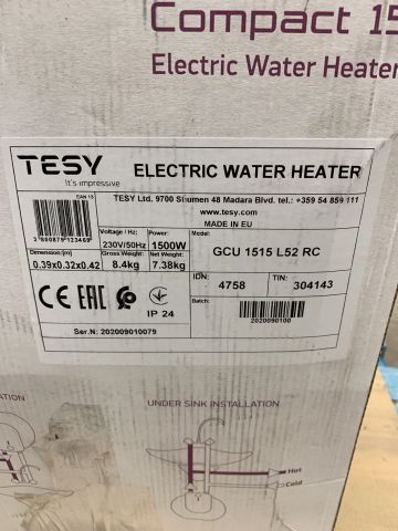 815885-3 Water heater Tesy Undermount 15L