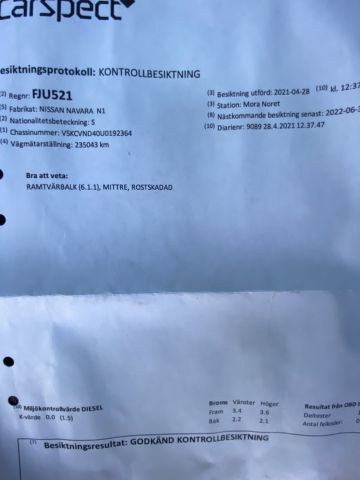 776441-23 NISSAN NAVARA, 2007, 169 hp