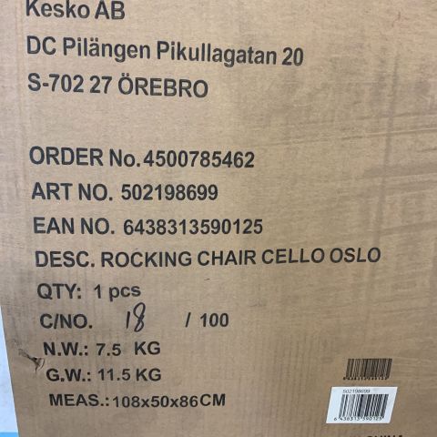 821241-4 Rocking chair Cello Oslo