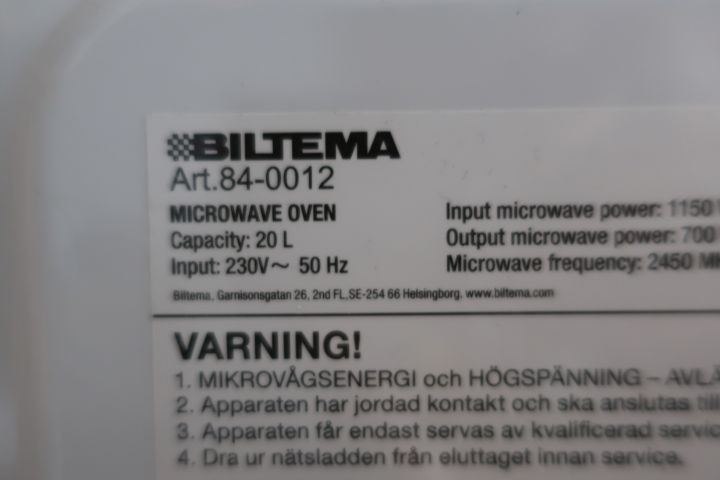 793353-9 Mikrovågsugnar, Biltema 2 st