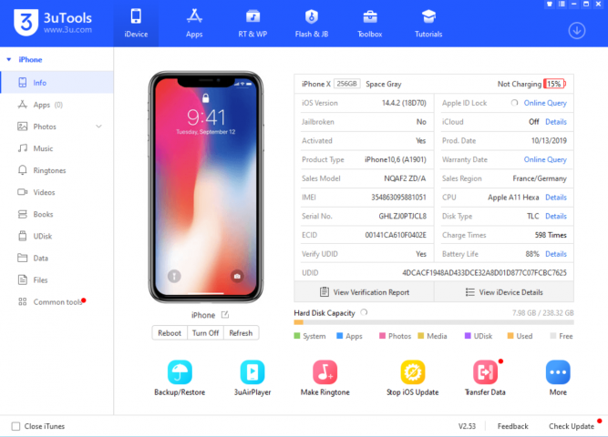 805621-4 Apple iPhone X - 256gb