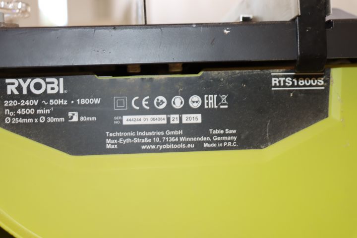 787489-6 Table saw Ryobi RTS1800S