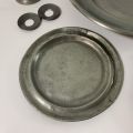 712004-2 Collection of pewter objects