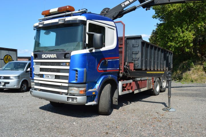 779067-1 Load changer with crane Scania R 124GB 6X2 463 hp -2002 with flatbed