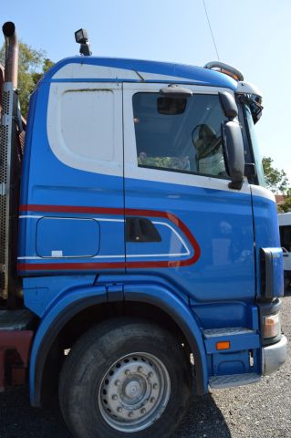 779067-27 Load changer with crane Scania R 124GB 6X2 463 hp -2002 with flatbed