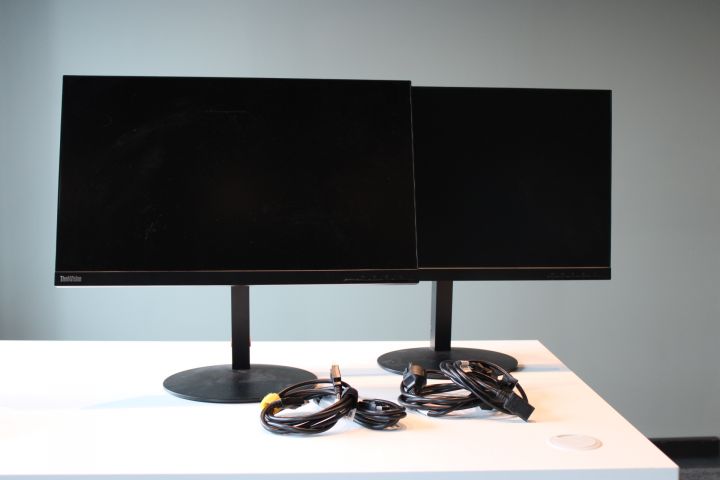 Two computer monitors - Lenovo ThinkVision 24 