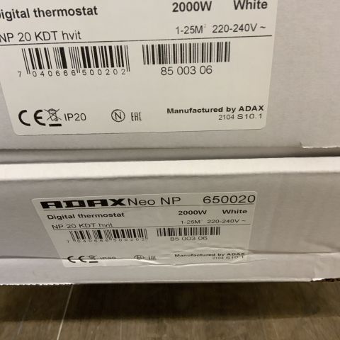 827072-2 Radiator Adax NEO NP20 KDT 650020 230V 2000W