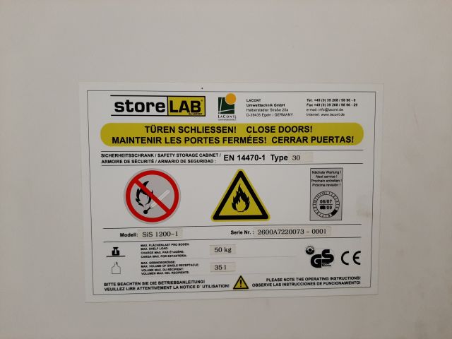 746898-3 2 pieces of chemical cabinet Storelab SIS 1200-1