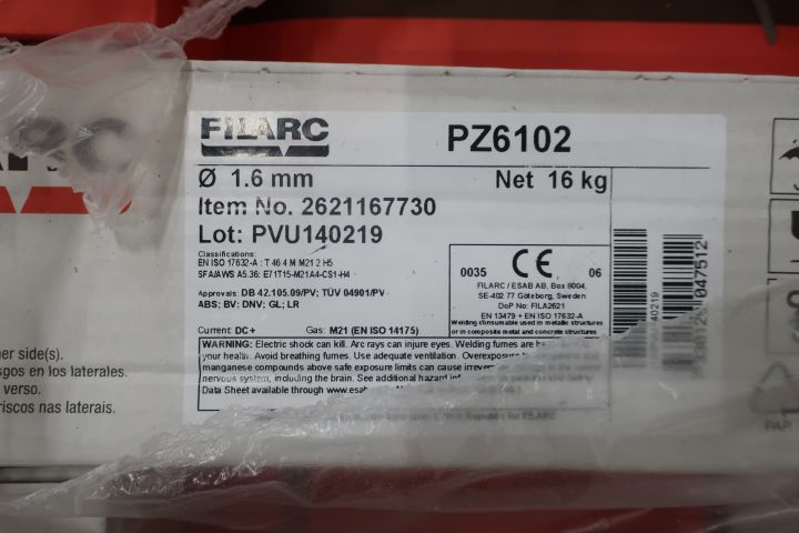 831098-2 Welding wire Filarc PZ6102 1.6 mm
