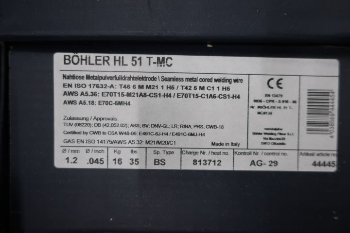 831099-2 Welding wire Böhler HL 51 T-MC 1.2 mm