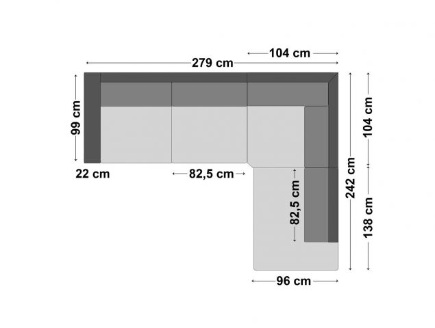 831514-4 Preston corner sofa with open end right