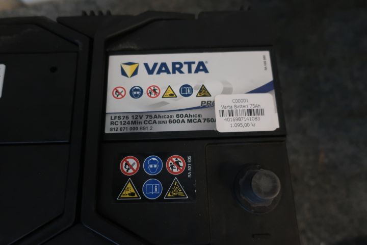 793761-3 Battery, Varta pro 12V, 75ah