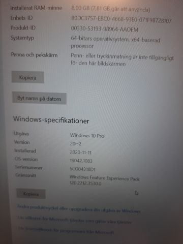 827834-6 Laptop with docking station & screen 24 "(i5 / 8GB / HP / W10Pro)