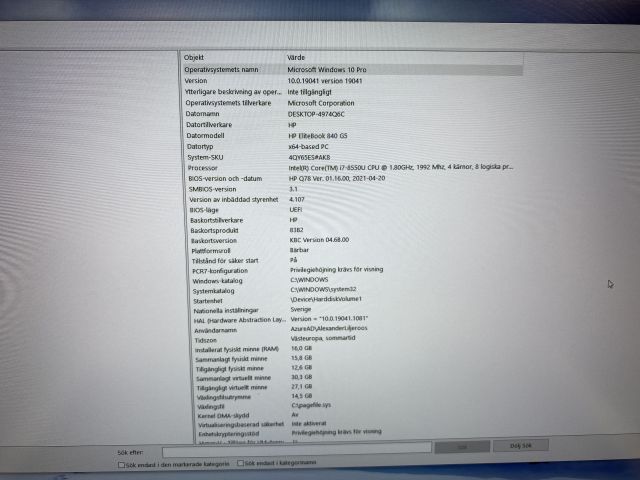 803926-12 Laptop, HP EliteBook 840 G5