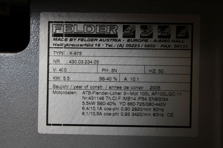 811850-7 Disc saw Felder K-975 -2005