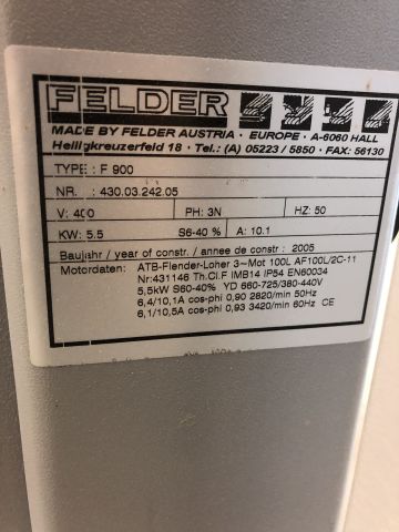 811859-4 Table cutter Felder F900 -2005
