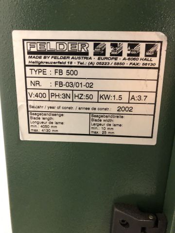 811862-6 Bandsaw Felder FB500 -2002