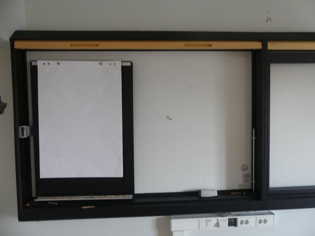736122-2 Larger Whiteboard with blinds