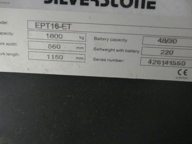 736149-7 Electric Pallet Truck Silverstone