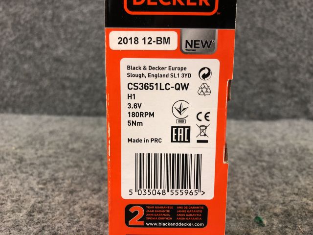 828227-4 Screwdriver CS3651LC-QW Black & Decker