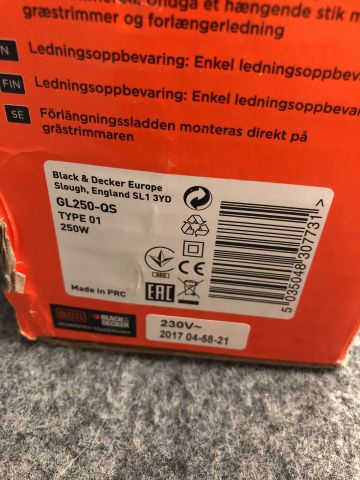 828234-4 Grass trimmer 23cm GL250-QS Black & Decker