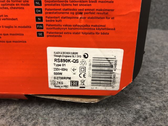 828262-3 Saw "Scorpion" 500W RS890K-QS Black & Decker