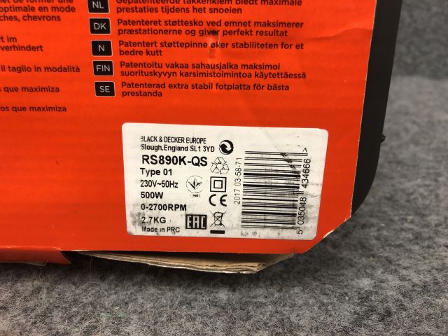 828262-4 Saw "Scorpion" 500W RS890K-QS Black & Decker