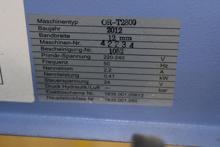 830069-9 Semi Automatic Band Tensioner Orgapack Or - T 2800