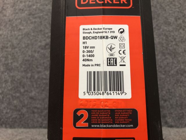 828317-3 Impact drill BDCHD18KB-QW Black & Decker