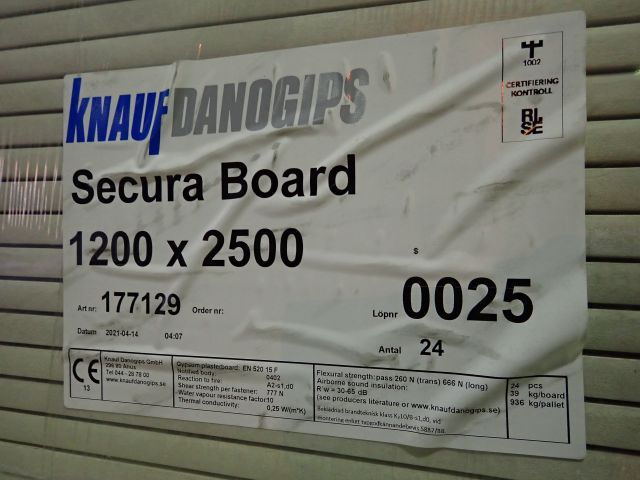 825694-6 1 pack gypsum boards Knauf Secura board 1200 x 2500