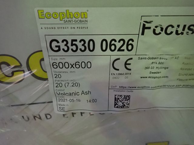 825692-4 Lot of ceiling tiles Ecophon 60x60