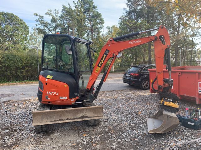 748097-6 Mini excavator Kubota U27-4 -2017 Incl. Buckets 1736.6H