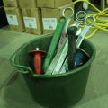 832819-1 Perforated bucket with various hand tools