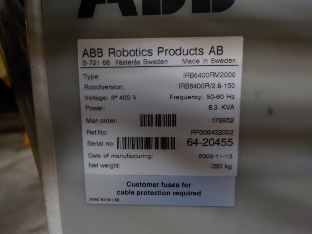 678769-16 Robot ABB IRB6400R S4Cplus 2.8 / 150 M2000 (15808h)