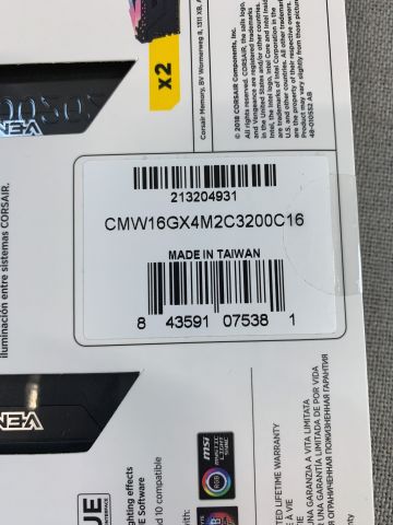 839569-3 RAM Corsair Vengeance RGB PRO DDR4 3200MHz 16GB