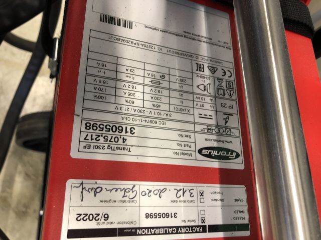 839748-6 1st Weld Fronius TransTig 230i